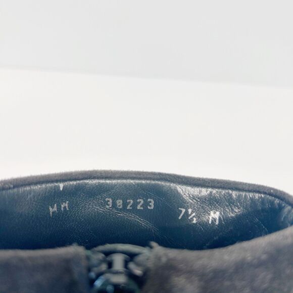 STUART WEITZMAN Colorblock Suede Platform Ankle Booties Stiletto Heel Gray 7.5 - Picture 7 of 7